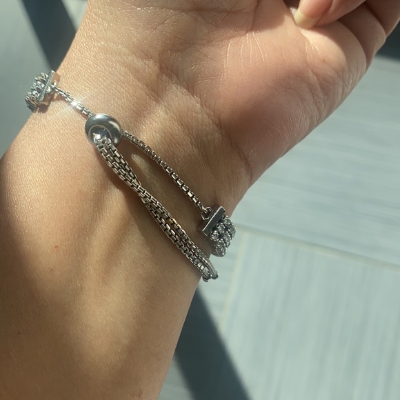 18k White Gold Diamond 4.17 ct Adjustable Slider Sliding Knot Tennis Bra… - Picture 4 of 10